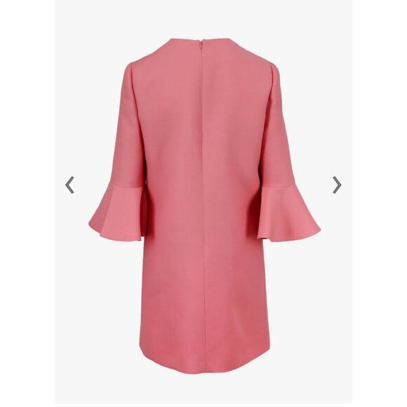 VALENTINO Pink Crêpe Couture Bell Sleeve Dress Sz 6 Like New - Picture 4 of 12
